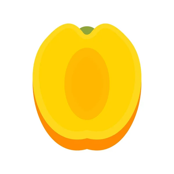Rengöra aprikos ikon, platt stil — Stock vektor