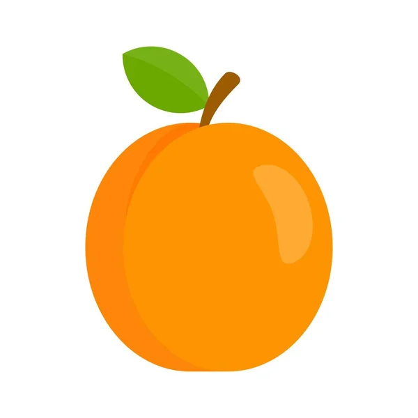 Ikon aprikot eco segar, gaya datar - Stok Vektor