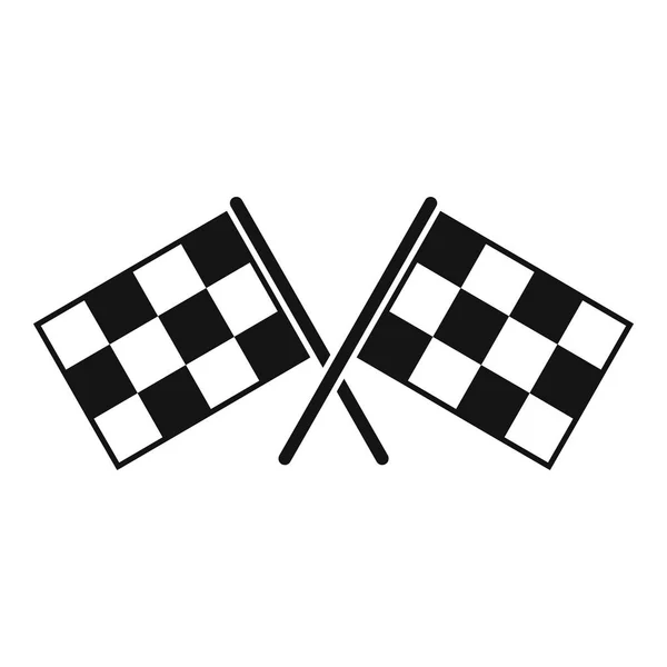 Icono de banderas de rally, estilo simple — Vector de stock