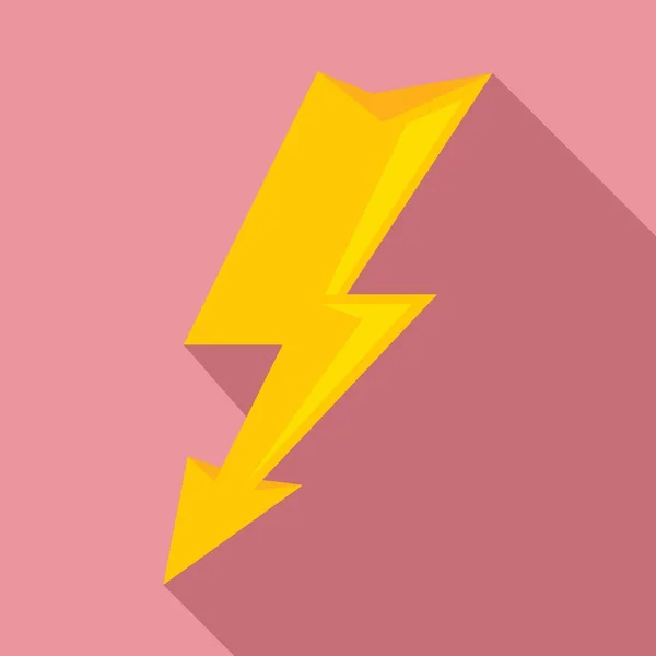 Electric lightning bolt icon, flat style — Stock Vector
