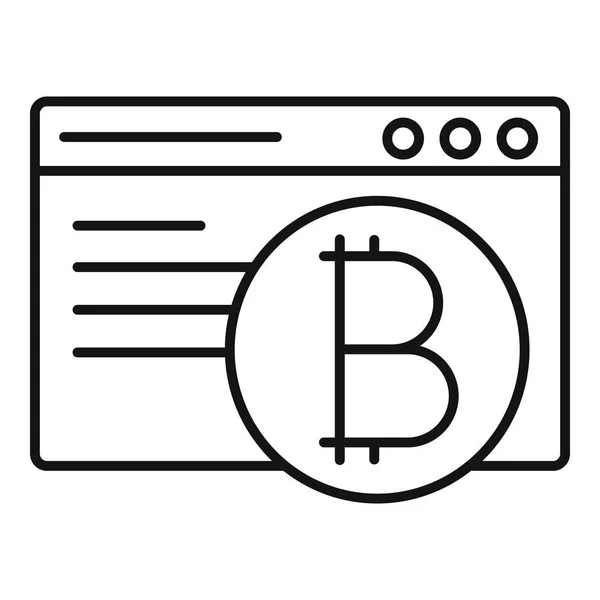 Ikona Bitcoin strony internetowej, styl konspektu — Wektor stockowy