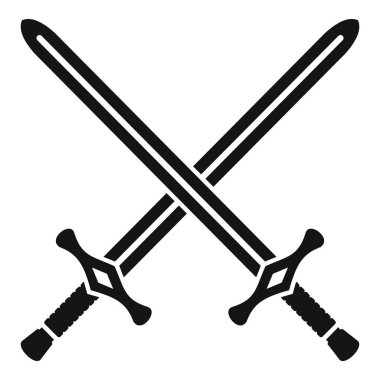 Crossed swords icon, simple style clipart