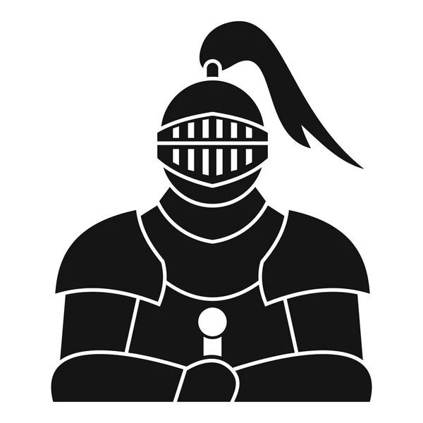 Icône de chevalier médiéval, style simple — Image vectorielle