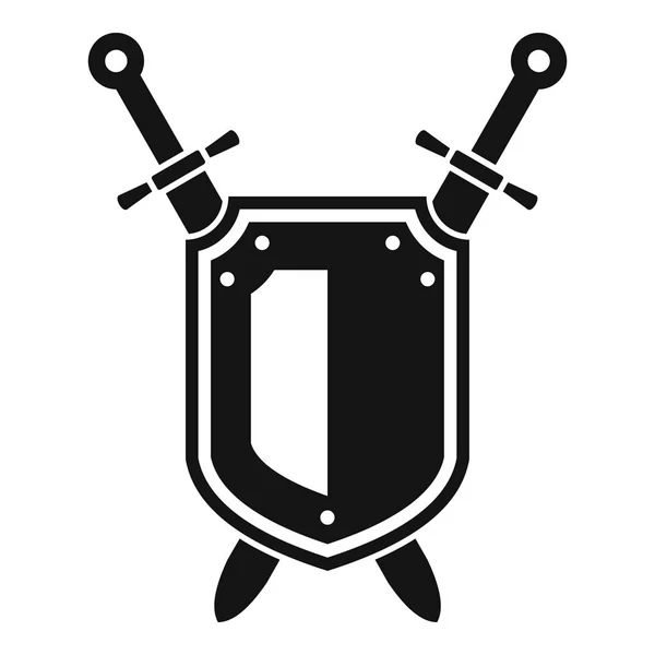 Shield Knight icon, eenvoudige stijl — Stockvector