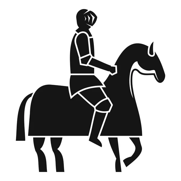 Caballero a caballo icono, estilo simple — Vector de stock