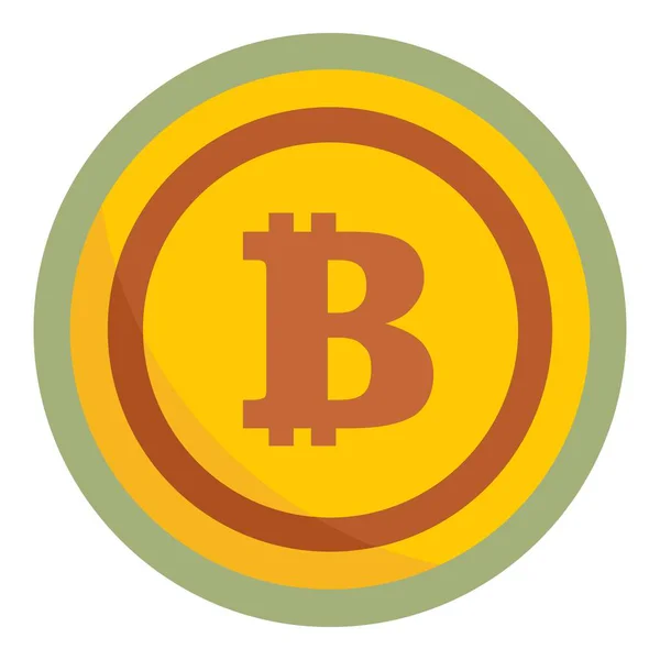 Ikona Bitcoin, płaski — Wektor stockowy