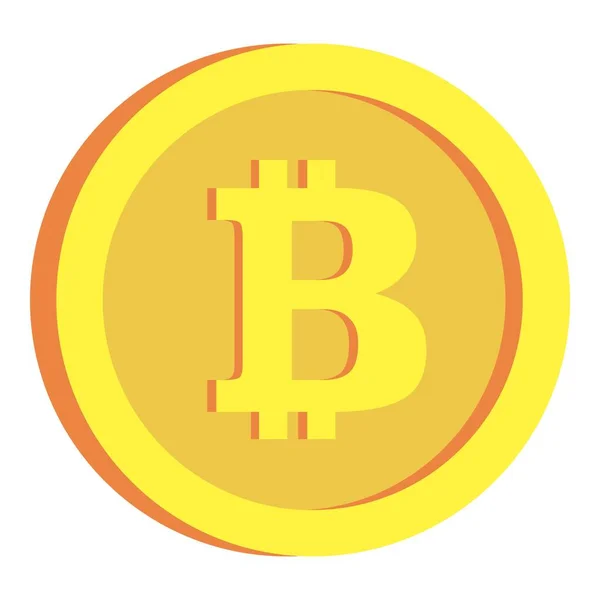 Ikona krypto bitcoin, płaski styl — Wektor stockowy