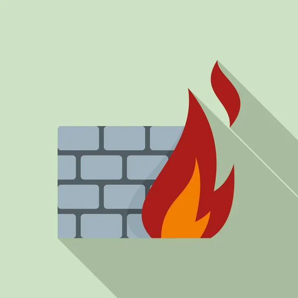 Icono de firewall de datos, estilo plano — Vector de stock