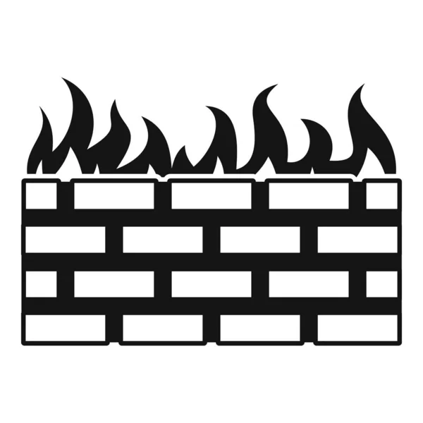 Firewall icon, simple style — Stock Vector
