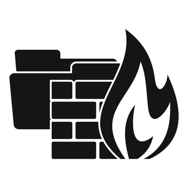 Icône de pare-feu de dossier, style simple — Image vectorielle