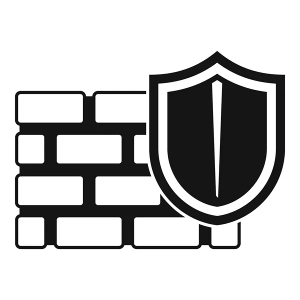 Shield firewall icon, simple style — Stock Vector