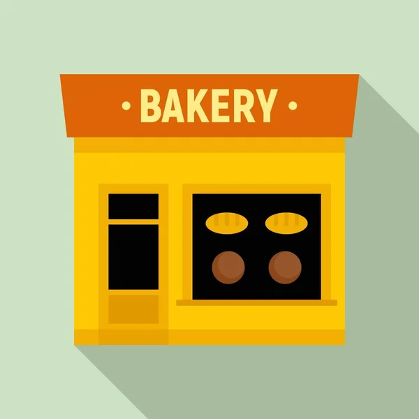Boulangerie icône de rue, style plat — Image vectorielle