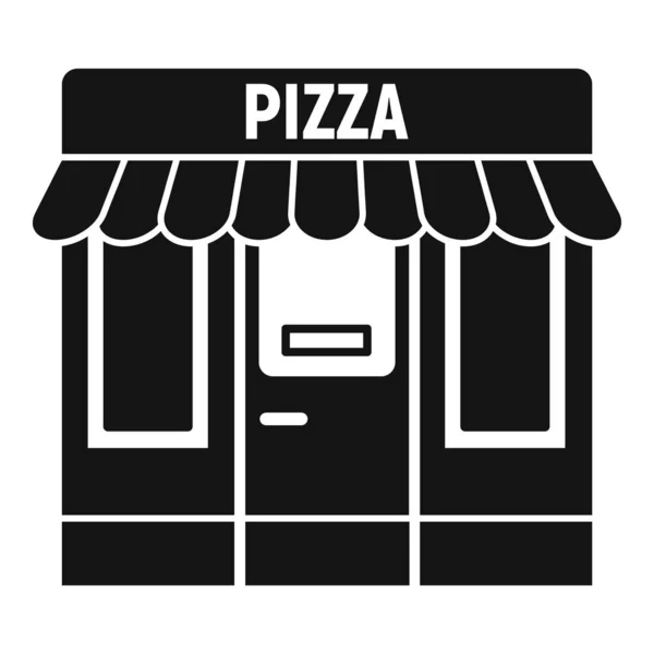 Pizza Street Shop Ikone, einfacher Stil — Stockvektor