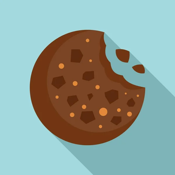 Icono de galleta de chocolate, estilo plano — Vector de stock