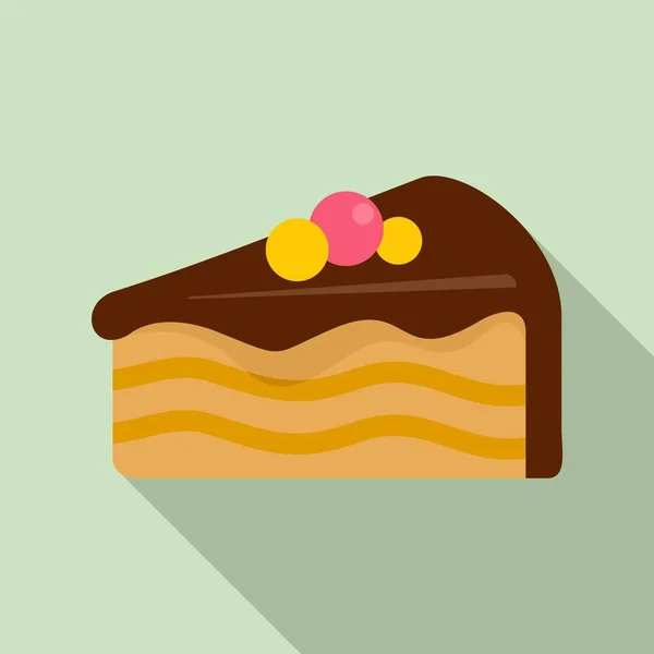 Piece of cake icon, flat style — Stock Vector