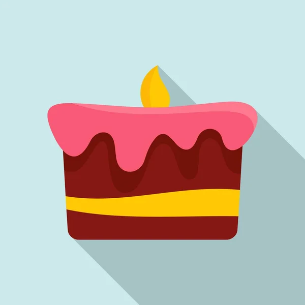 Birthday cake icon, flat style — Stock Vector