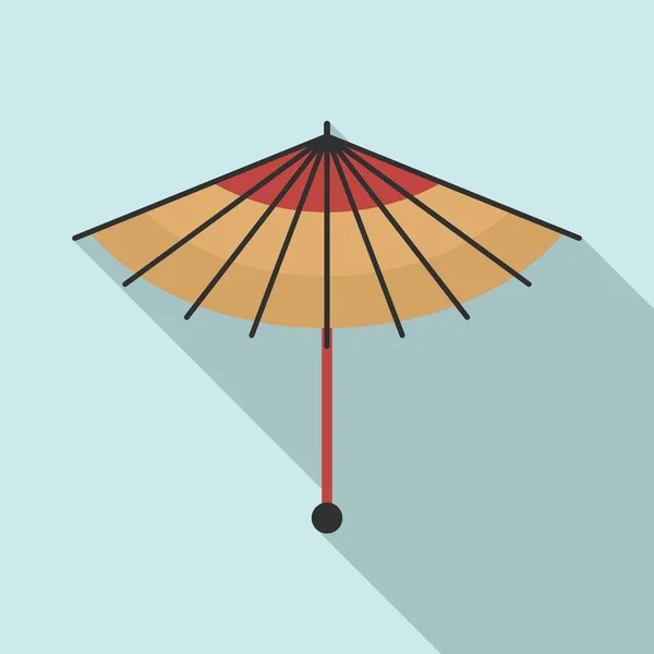 Asian umbrella icon, flat style — Stock Vector