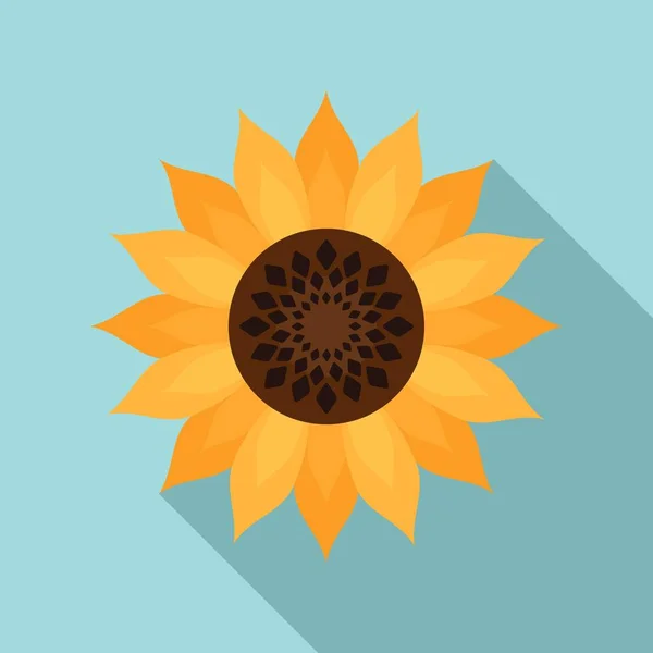Ikona słonecznika, płaski — Wektor stockowy