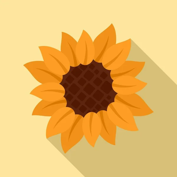 Décor icône de tournesol, style plat — Image vectorielle