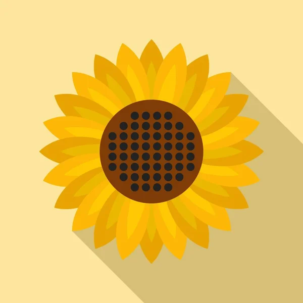 Helianthus flower icon, flat style — ストックベクタ