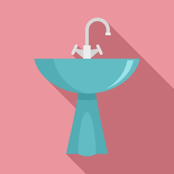 Washbasin icon, flat style — Stock Vector