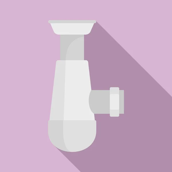 Washbasin pipe icon, flat style — ストックベクタ