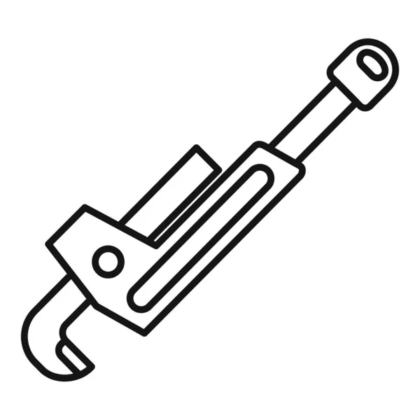 Icono de la llave de fontanero, estilo de esquema — Vector de stock