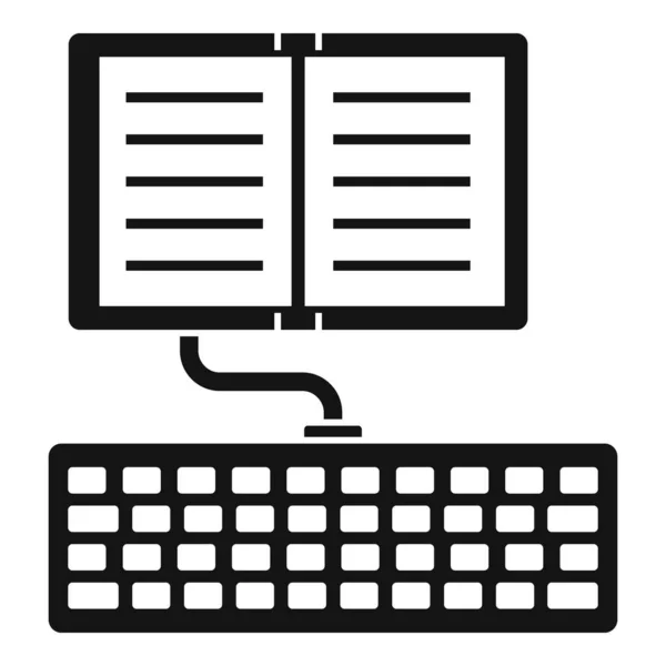 Typing book icon, simple style — ストックベクタ