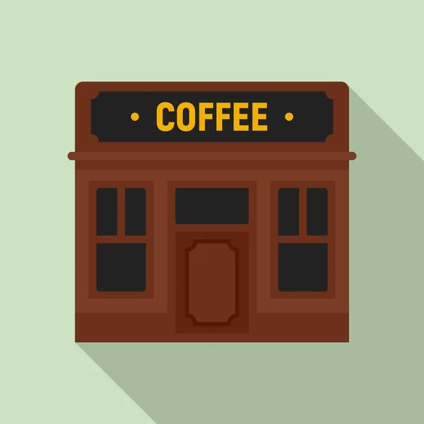 Street kafé ikon, platt stil — Stock vektor