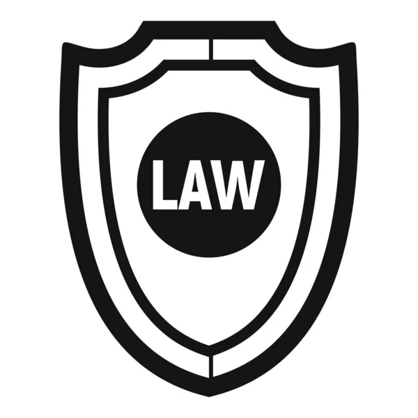 Gesetzesschild-Ikone, einfacher Stil — Stockvektor