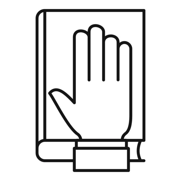 Lawyer oath icon, outline style — Stock Vector