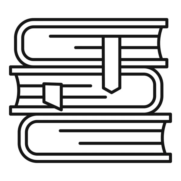 Wetsboek stapel pictogram, outline stijl — Stockvector