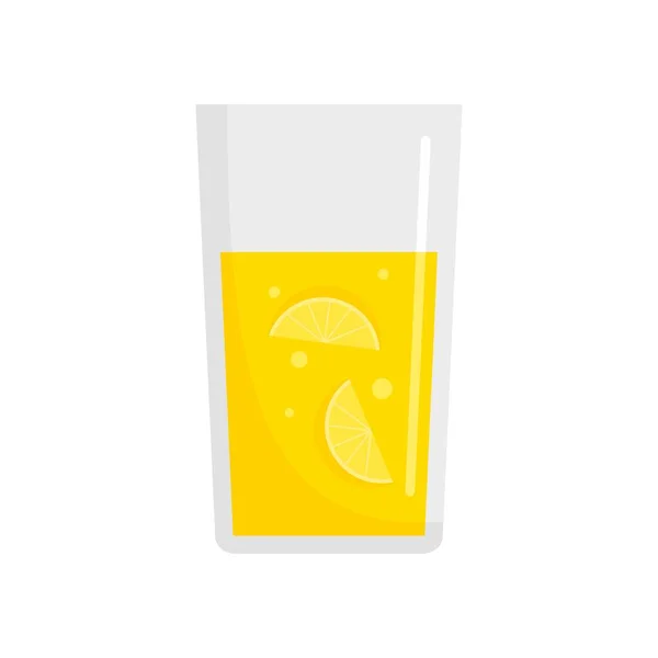 Glas Limonade Ikone, flacher Stil — Stockvektor