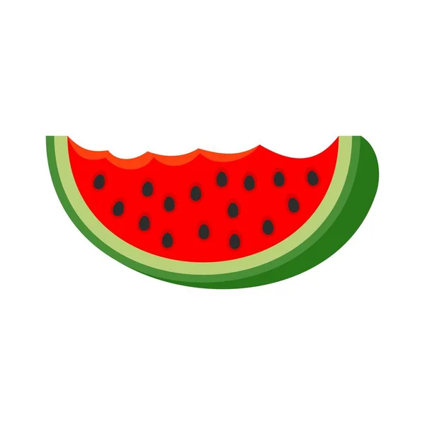 Wassermelone Biss Scheibe Symbol, flache Art — Stockvektor