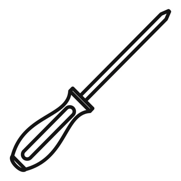Screwdriver tool icon, outline style — Stock Vector