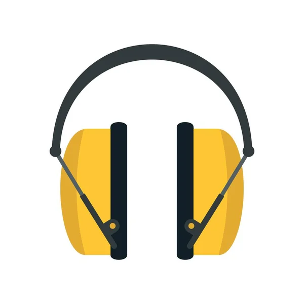 Icono de auriculares de ruido, estilo plano — Vector de stock