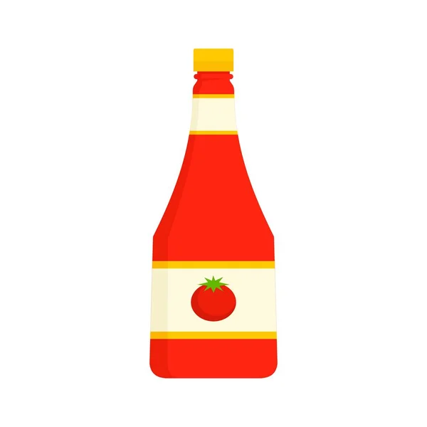 Naturlig ketchup flaska ikon, platt stil — Stock vektor