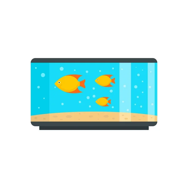Ícone de aquário de peixe em casa, estilo plano —  Vetores de Stock
