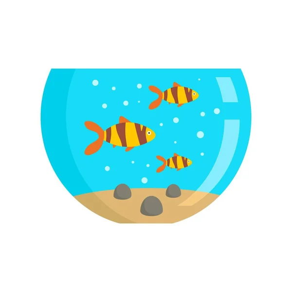 Goldfisch-Aquarium-Ikone, flach — Stockvektor