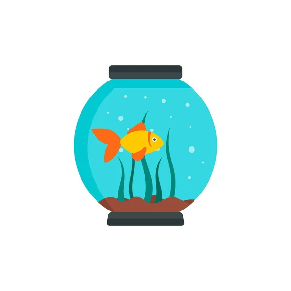 Small aquarium icon, flat style — Stock Vector