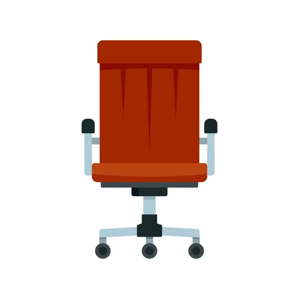 Boss leather chair icon, flat style — Stock Vector