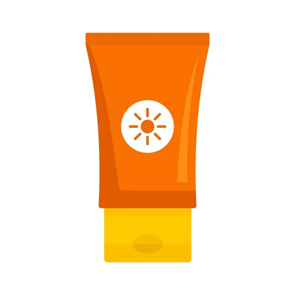 Sunscreen tube icon, flat style — Stock Vector