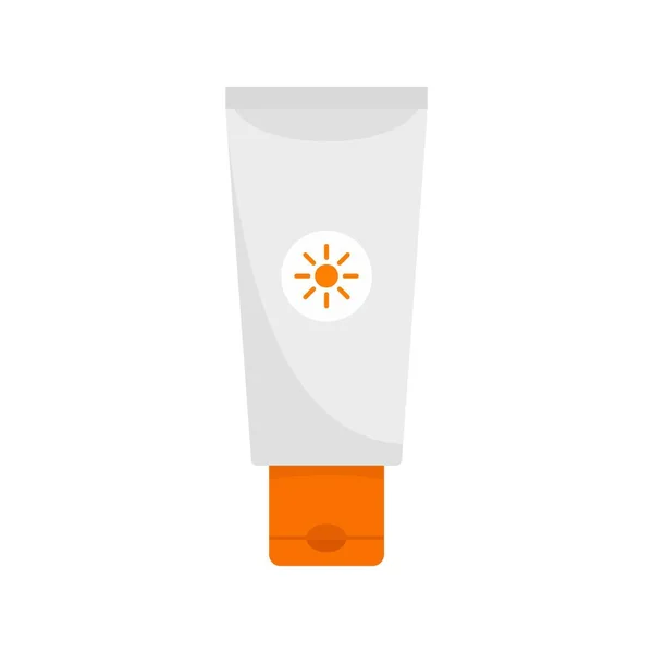 Sun lotion cső ikon, lapos stílusú — Stock Vector