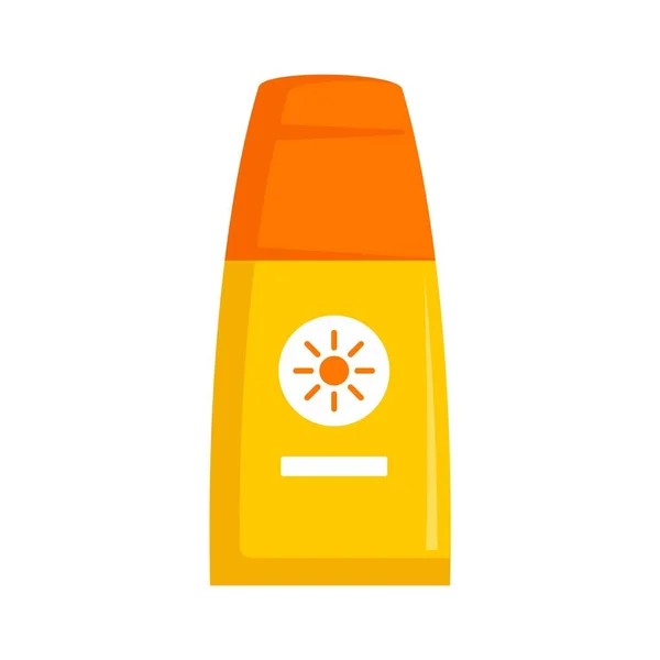Ícone de loção de garrafa de protetor solar, estilo plano — Vetor de Stock