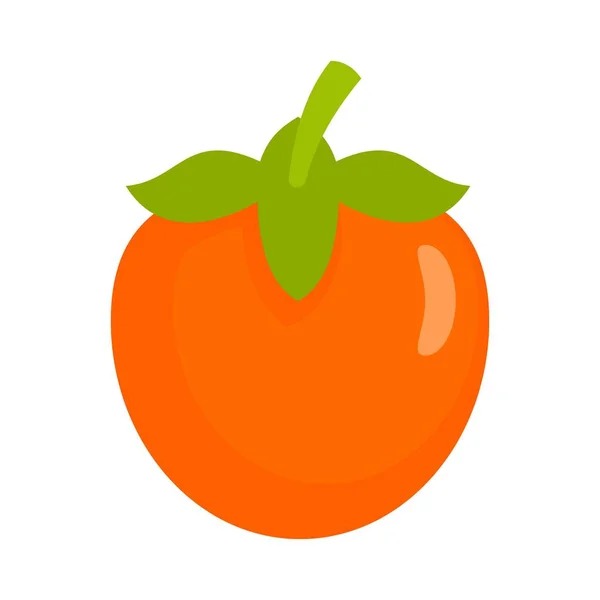 Fresh persimmon icon, flat style — Stock Vector