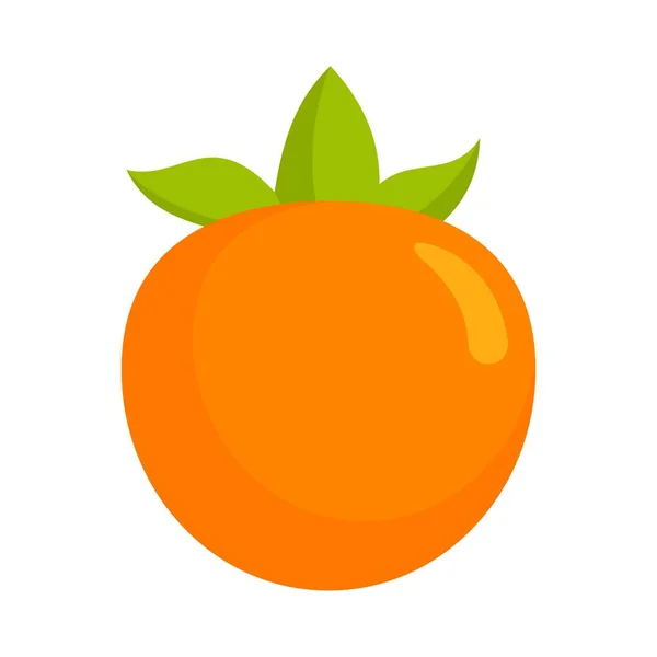 Icono de fruta caqui, estilo plano — Vector de stock