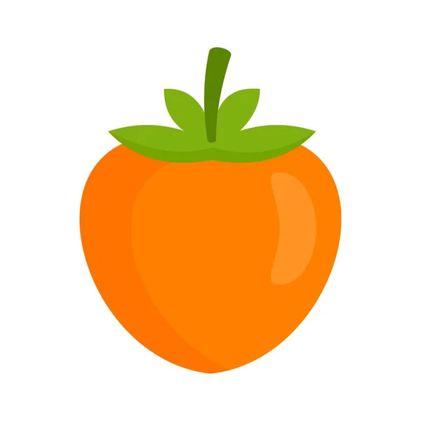 Icône Eco persimmon, style plat — Image vectorielle