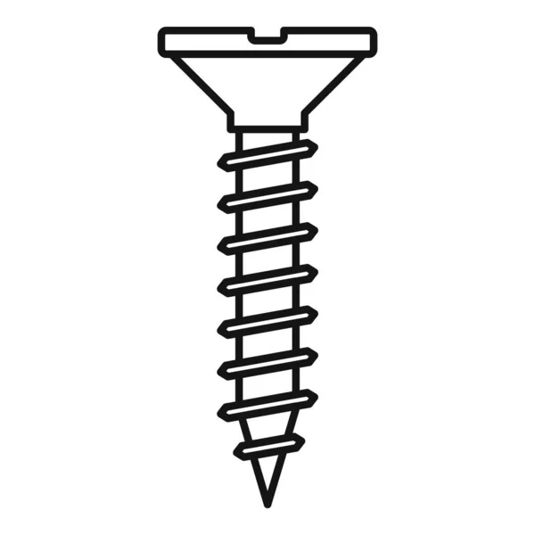 Icono de tuerca de tornillo, estilo de contorno — Archivo Imágenes Vectoriales