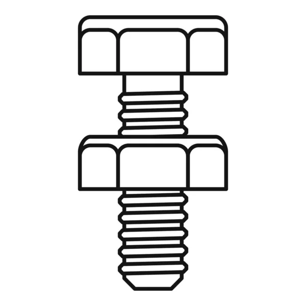 Icono de tornillo de cromo, estilo de contorno — Vector de stock