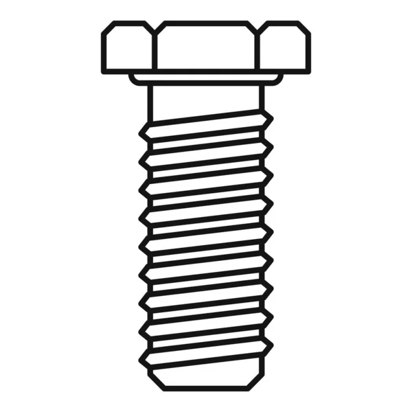 Icône de boulon à vis de menuiserie, style contour — Image vectorielle